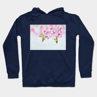 Two Hummingbirds and Magnolia Flowers Hoodie